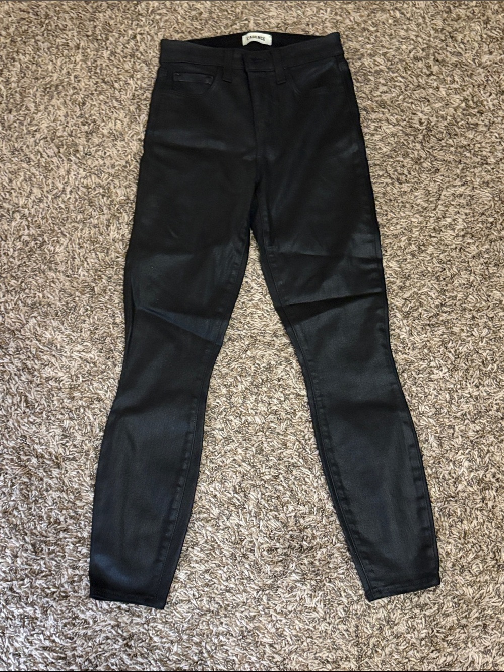 L’AGENCE women’s Denim Black Coated Skinny Jeans Sz 23 NWOT